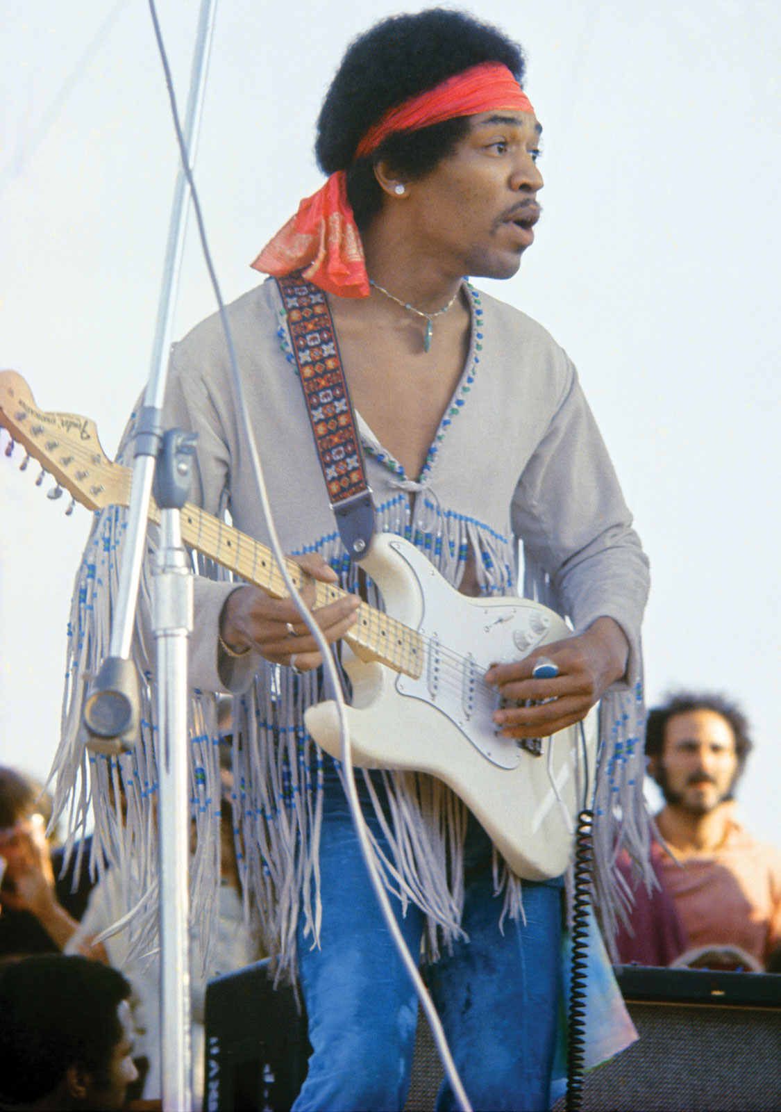 La fender stratocaster de Jimmy hendrix en olympic white, era un poco amarilla